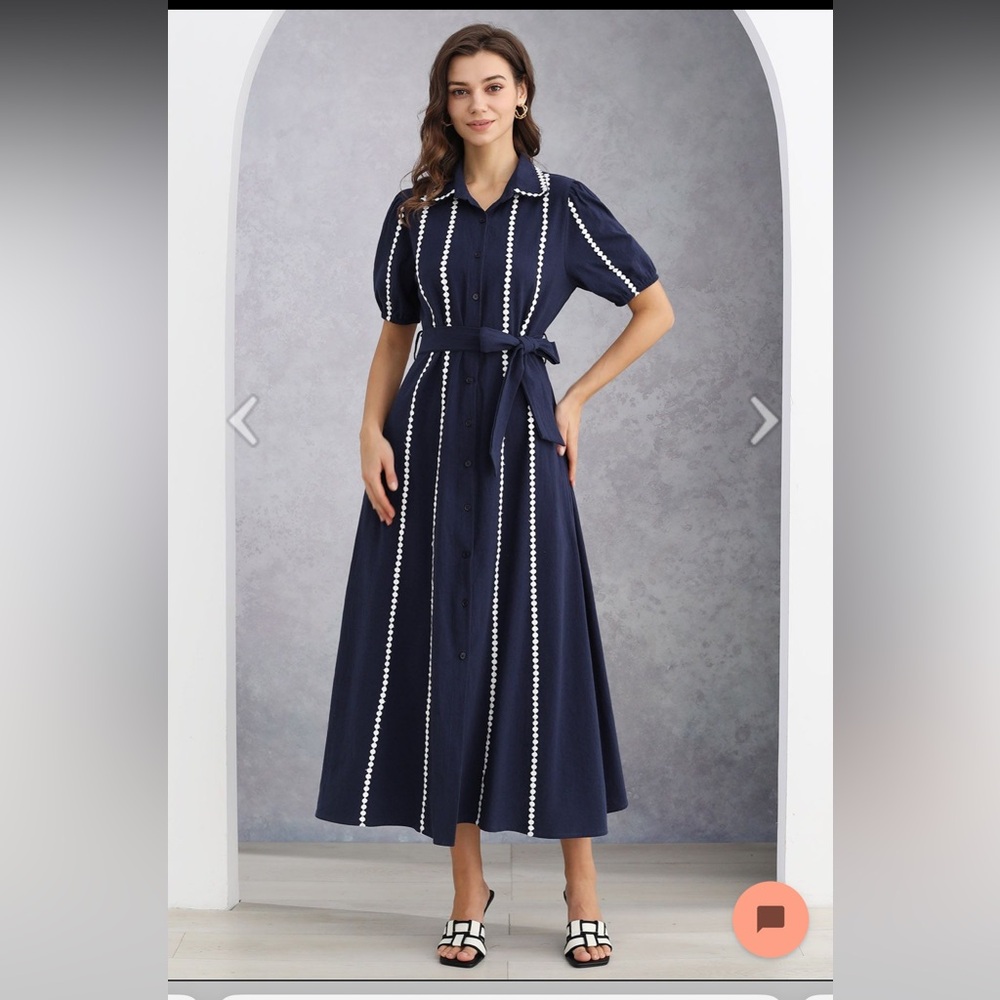 Chicwish Elegant Navy Blue Maxi Dress- cotton
